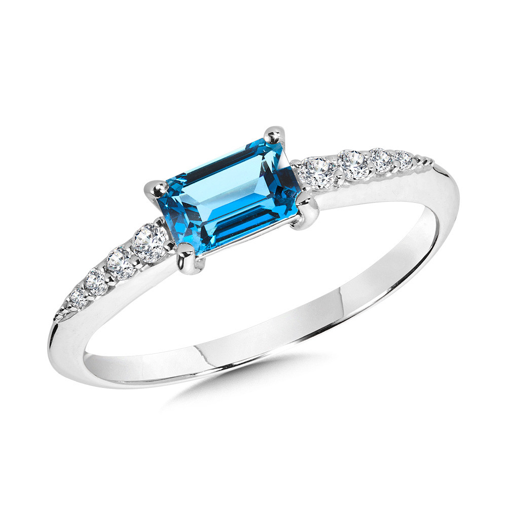 14k White Gold London Blue Topaz & Diamond Ring – Scott's Custom Jewelers